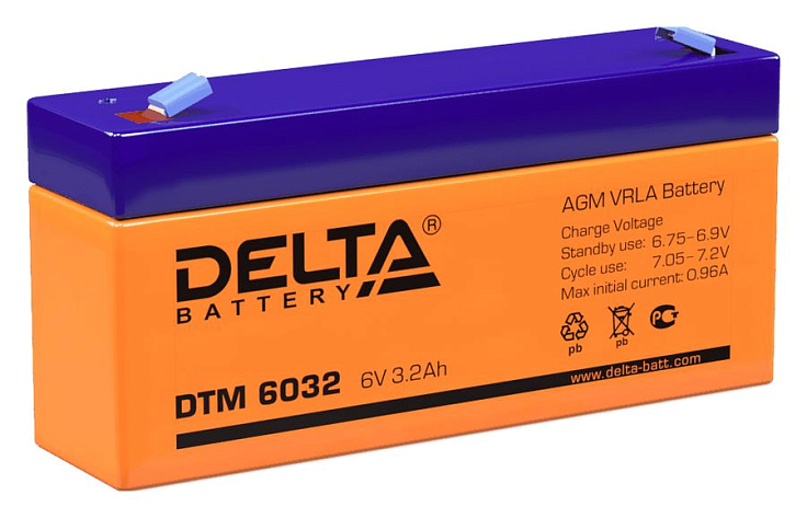 Аккумулятор Delta DTM 6032 (6V 3.2Ah)