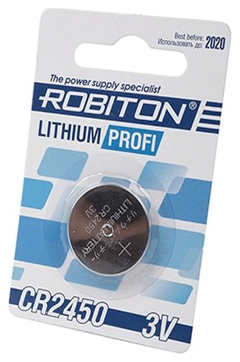 Батарейка литиевая ROBITON CR2450 дисковая 3В бл/1