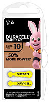 Батарейка воздушно-цинковая DURACELL ZA10 (PR70) 1.45В для слуховых аппаратов бл/6