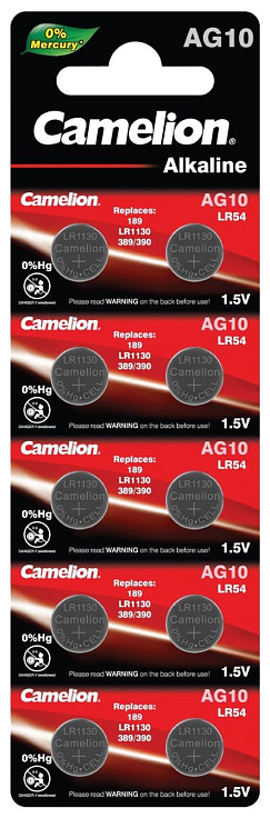 Батарейка щелочная CAMELION AG10 (LR1130) 1.5В бл/10