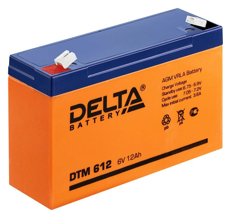 Аккумулятор Delta DTM 612 (6V 12Ah)