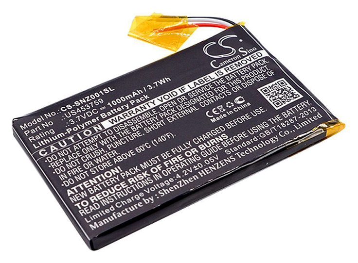Аккумулятор CameronSino CS-SNZ001SL (Sony NWZ-ZX1 (US453759))